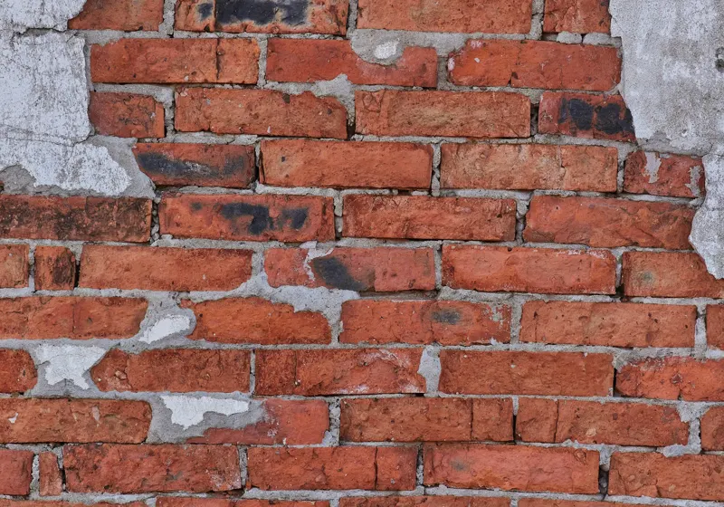 Cracked brick wall