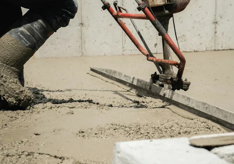Concrete slab and house